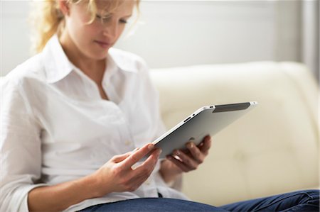 Woman Using iPad Stock Photo - Rights-Managed, Code: 700-03601463