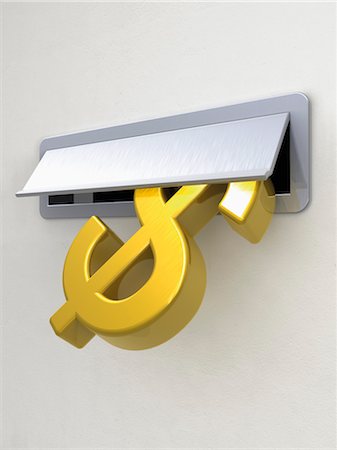 symbol (sign) - Dollar Sign in Mail Slot Stock Photo - Rights-Managed, Code: 700-03601511