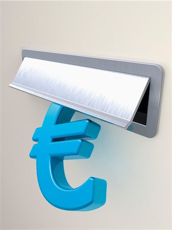 Euro Symbol in Mail Slot Stock Photo - Rights-Managed, Code: 700-03601512