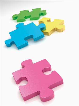 Pièces du puzzle Photographie de stock - Rights-Managed, Code: 700-03615616