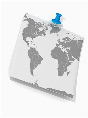 earth space north america - Push Pin Holding Map Stock Photo - Rights-Managed, Code: 700-03615618