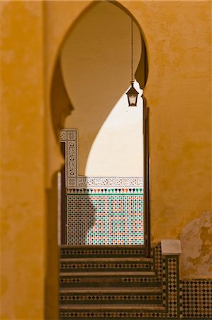 Porte d'entrée dans le mausolée de Moulay Ismail, Meknes, Maroc Photographie de stock - Rights-Managed, Code: 700-03612933