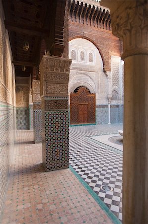 patterned tiles - Al-Attarine Madrasah, Fez, Morocco Stock Photo - Rights-Managed, Code: 700-03612989