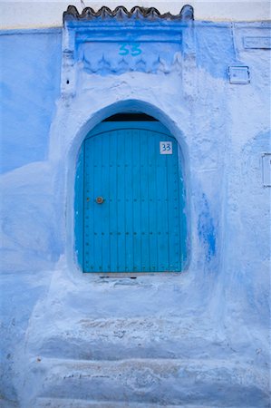 Closed Door, Chefchaouen Medina, Chefchaouen, Morocco Stock Photo - Rights-Managed, Code: 700-03612995