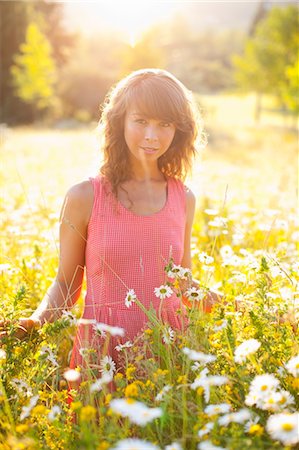 sundress - Woman in Field of Wildflowers Stock Photo - Rights-Managed, Code: 700-03613033