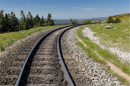 europe train nobody - Brocken Railway Tracks, Brocken, Harz National Park, Lower Saxony, Germany Stock Photo - Rights-Managed, Code: 700-03621117