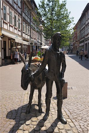 Statue en bronze Jackass, Osterode am Harz, Osterode, Harz, Basse-Saxe, Allemagne Photographie de stock - Rights-Managed, Code: 700-03621143