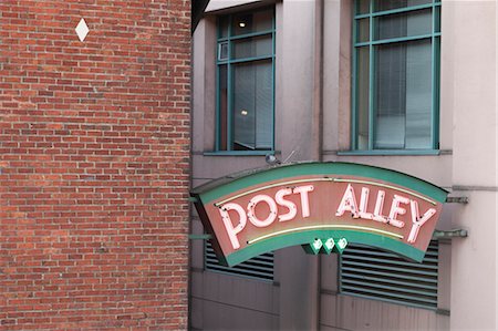 shops street usa - Post Alley, Pike Place Market, Seattle, Washington, USA Foto de stock - Con derechos protegidos, Código: 700-03621226