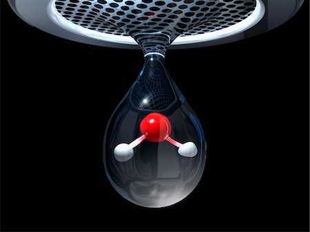 food on black - Water Molecule Inside Water Droplet Stock Photo - Rights-Managed, Code: 700-03621463