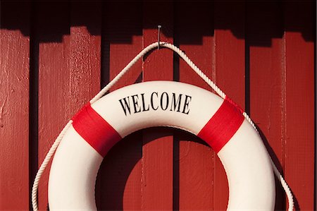 secure letters - Life Ring Welcome Sign Hanging on Wall Stock Photo - Rights-Managed, Code: 700-03622717