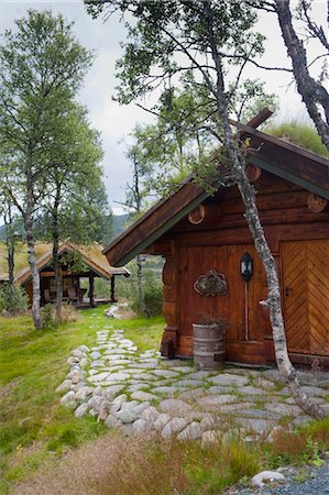 eco friendly wood - House with Green Roof, Near Tinn, Telemark, Norway Stock Photo - Rights-Managed, Code: 700-03622794