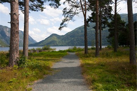 pretty lake - Path towards Water, Dalen, Telemark, Norway Stock Photo - Rights-Managed, Code: 700-03622796