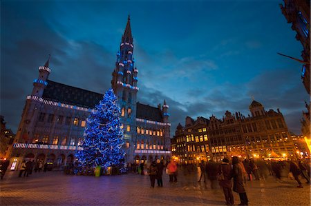 Hôtel de ville et de la Grand Place, Bruxelles, Belgique Photographie de stock - Rights-Managed, Code: 700-03622863