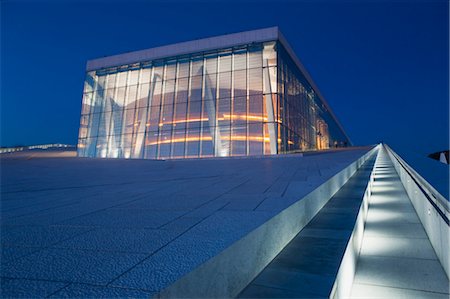 exterior modern architecture - Oslo Opera House, Oslo, Eastern Norway, Norway Foto de stock - Con derechos protegidos, Código: 700-03622899