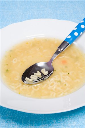 spoon soup - Alphabet Noodle Soup Stock Photo - Rights-Managed, Code: 700-03622945