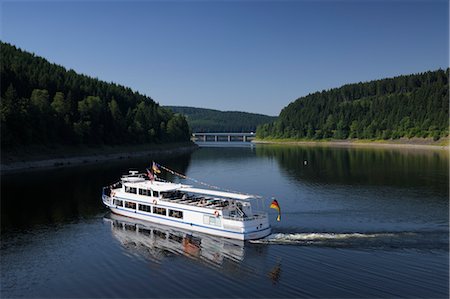 forest boat - Okertalsperre, Harz Mountains, Harz, Lower Saxony, Germany Stock Photo - Rights-Managed, Code: 700-03638838