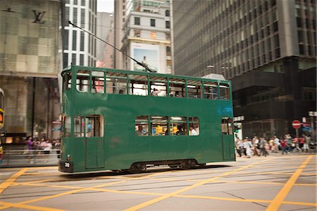 Ding Ding, Hong Kong Tramways, Hong Kong Island, Hong Kong, China Foto de stock - Direito Controlado, Número: 700-03638869