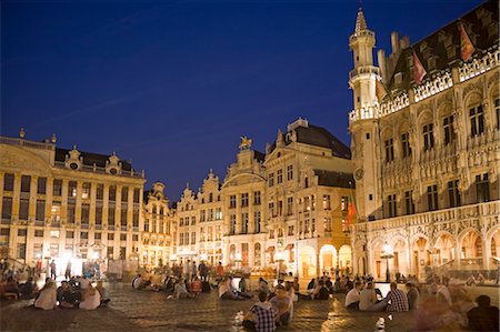 famous belgian buildings - People in Grand Place, Brussels, Belgium Stock Photo - Rights-Managed, Code: 700-03638921