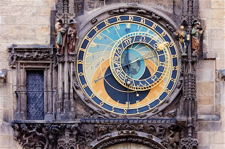 reloj de la torre - Astronomical Clock, Old Town, Stare Mesto, Prague, Czech Republic Foto de stock - Con derechos protegidos, Código: 700-03638980