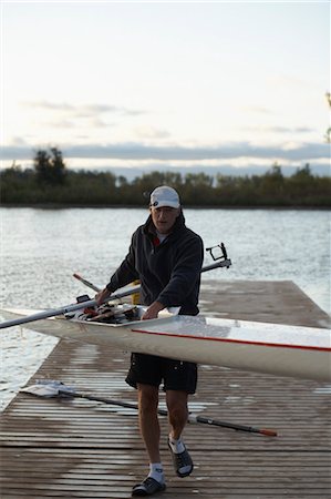 Man Rowing, Lake Ontario, Ontario, Canada Foto de stock - Con derechos protegidos, Código: 700-03639027