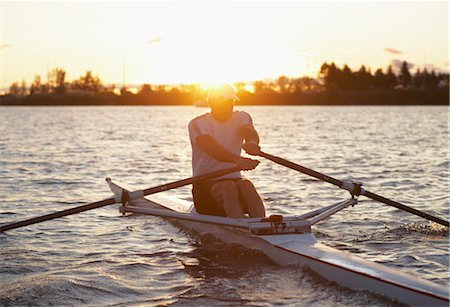 single man rowing - Man Rowing, Lake Ontario, Ontario, Canada Stock Photo - Rights-Managed, Code: 700-03639028