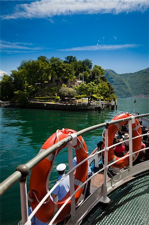 Isola Comacina from Tour Boat, Lake Como, Lombardy, Italy Stock Photo - Rights-Managed, Code: 700-03644365