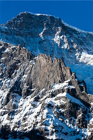 snow covered cliff - Jungfrau Region, Bernese Oberland, Switzerland Stock Photo - Rights-Managed, Code: 700-03644496