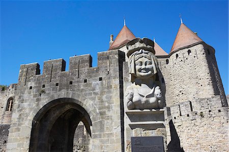 Carcassonne, Aude, Languedoc Roussillon, France Foto de stock - Direito Controlado, Número: 700-03644743