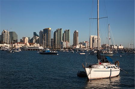 sailboats water nobody - Sailboats and San Diego, California, USA Stock Photo - Rights-Managed, Code: 700-03644872