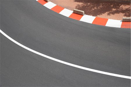 pavement lines - Curved Road Stock Photo - Rights-Managed, Code: 700-03644914