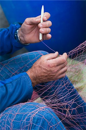 Fisherman Repairing Net, Positano, Campania, Italy Stock Photo - Rights-Managed, Code: 700-03641058