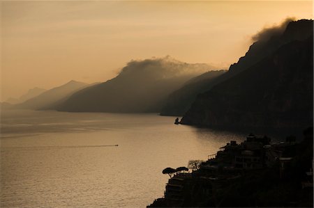 salerno - Amalfi Küste bei Sonnenuntergang, Kampanien, Italien Stockbilder - Lizenzpflichtiges, Bildnummer: 700-03641104