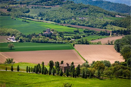 Vue d'ensemble des terres agricoles, Todi, en Ombrie, Italie Photographie de stock - Rights-Managed, Code: 700-03641184