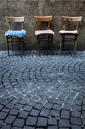 street stone - Chairs, Bevagna, Umbria, Italy Stock Photo - Rights-Managed, Code: 700-03641213