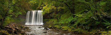 rushing water - Sgwd yr Eira Waterfall, Brecon Beacons National Park, Wales Stock Photo - Rights-Managed, Code: 700-03654449