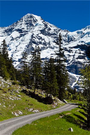 eiger mountain - Mountain Trail in Jungfrau Region, Bernese Alps, Switzerland Stock Photo - Rights-Managed, Code: 700-03654532