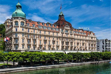 exterior building in switzerland - The Palace Hotel, Lucerne, Switzerland Stock Photo - Rights-Managed, Code: 700-03654601