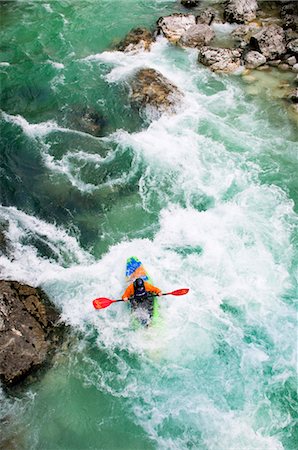 Person Canoeing on Soca River, Slovenia Foto de stock - Con derechos protegidos, Código: 700-03659101