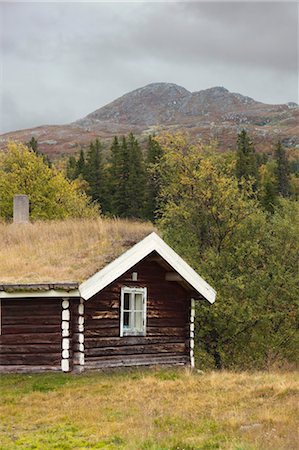 rustic cabin exterior - Cabin in Woods Stock Photo - Rights-Managed, Code: 700-03659258