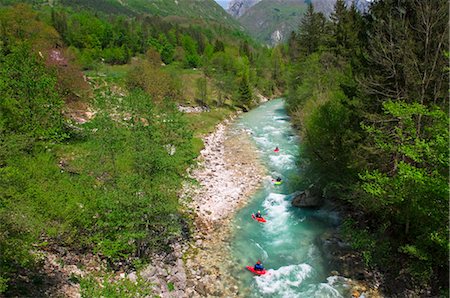 Kayak sur la rivière Soca, Slovénie Photographie de stock - Rights-Managed, Code: 700-03665567