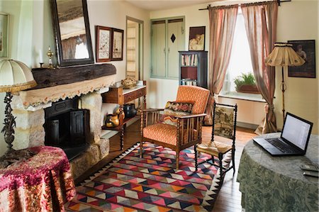 european residential architecture - Living Room, Caunes-Minervois, Aude, Languedoc-Roussillon, France Stock Photo - Rights-Managed, Code: 700-03665590