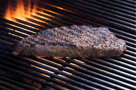 steak bbq flame - Grilled Steak on Barbeque Stock Photo - Rights-Managed, Code: 700-03665669