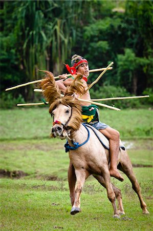 Pasola Warrior, Sumba, Indonesia Foto de stock - Con derechos protegidos, Código: 700-03665828