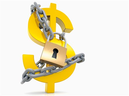 simsearch:700-00056169,k - Chained and Locked Dollar Sign Stock Photo - Rights-Managed, Code: 700-03660004