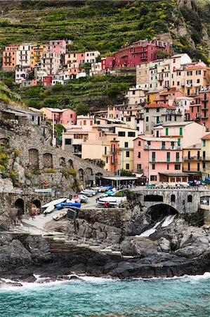 Manarola, Riomaggiore, Cinque Terre, Province de La Spezia, côte ligure, Italie Photographie de stock - Rights-Managed, Code: 700-03660073