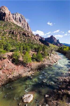 patrick chatelain - River and Towers of the Virgin, Zion National Park, Utah, USA Foto de stock - Con derechos protegidos, Código: 700-03685764