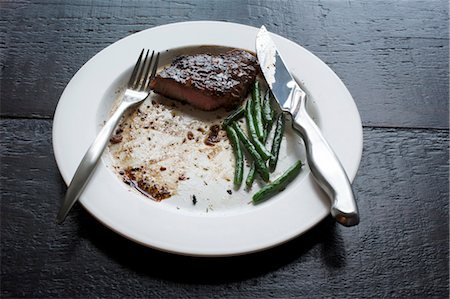 still life plate - Steak and Green Beans Stock Photo - Rights-Managed, Code: 700-03681995