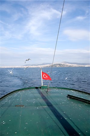 sea of marmara - Turkish Flag on Stern of Boat, Istanbul, Turkey Stock Photo - Rights-Managed, Code: 700-03682532