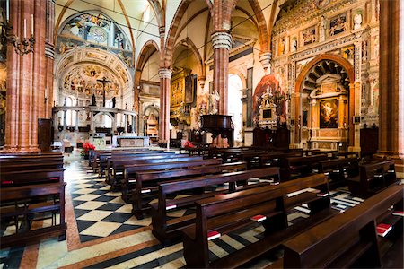 romanesque church - Interior of Verona Cathedral, Verona, Veneto, Italy Stock Photo - Rights-Managed, Code: 700-03696836