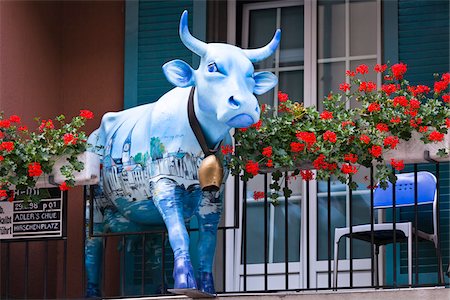 european geraniums - Cow Parade, Zurich, Switzerland Stock Photo - Rights-Managed, Code: 700-03696876